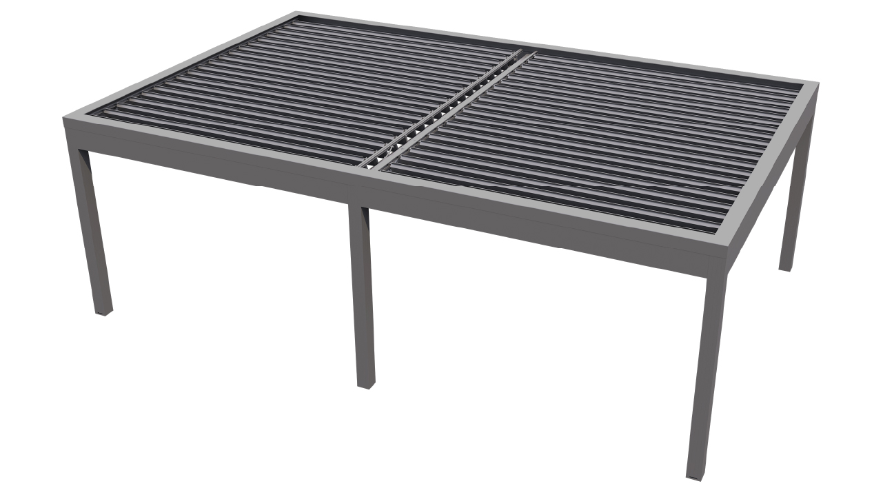 Retractable louvered pergola sliding mechanism detail
