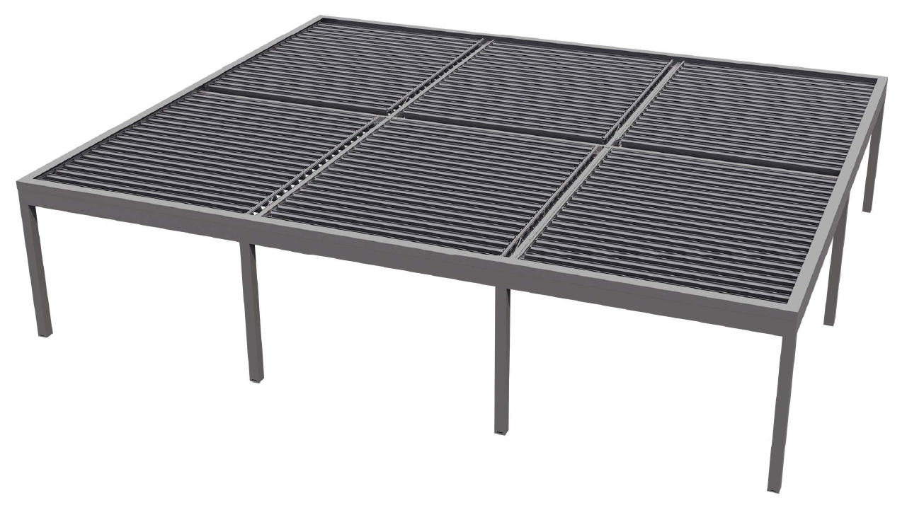 Retractable louvered pergola sliding mechanism detail