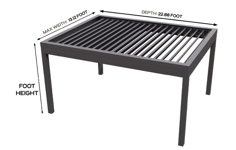 Retractable louvered pergola for outdoor living space